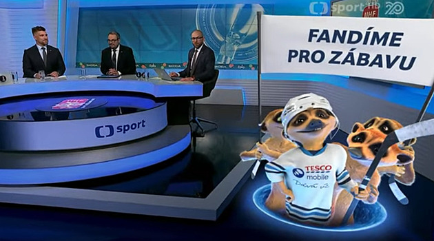 Přenosy z mistrovství světa v hokeji provází virtuální reklama