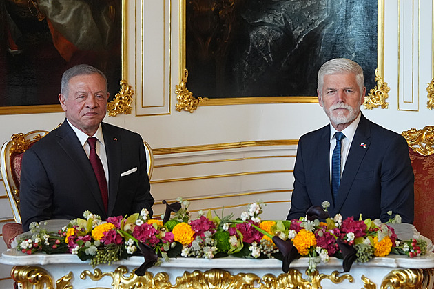 Jordánský král Abdalláh II. jedná na Hradě s prezidentem Pavlem